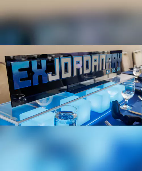 Acrylic Table Decoration with Engraved Corporate Logo